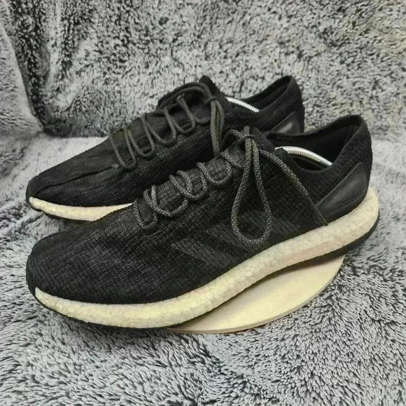 Adidas Pureboost Core Black Dark Solid Grey Sneakers Shoes Men Size 13 CP9326 - Picture 4 of 9